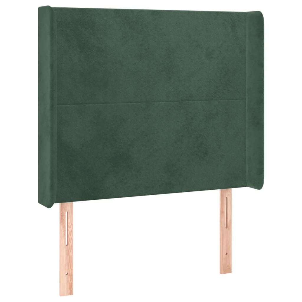 Sommier à lattes de lit matelas LED Vert foncé 90x200cm Velours - XIOS