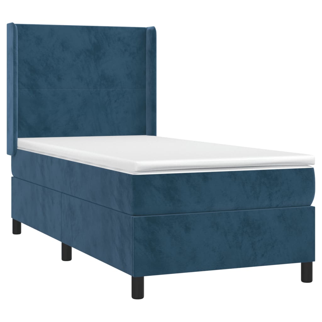 Sommier à lattes de lit matelas LED Bleu foncé 90x200cm Velours - XIOS
