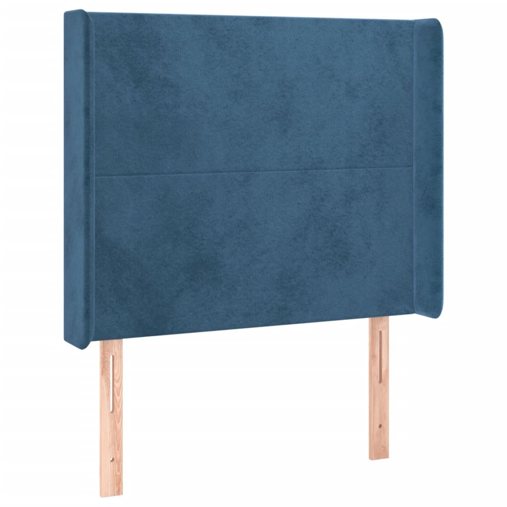 Sommier à lattes de lit matelas LED Bleu foncé 90x200cm Velours - XIOS