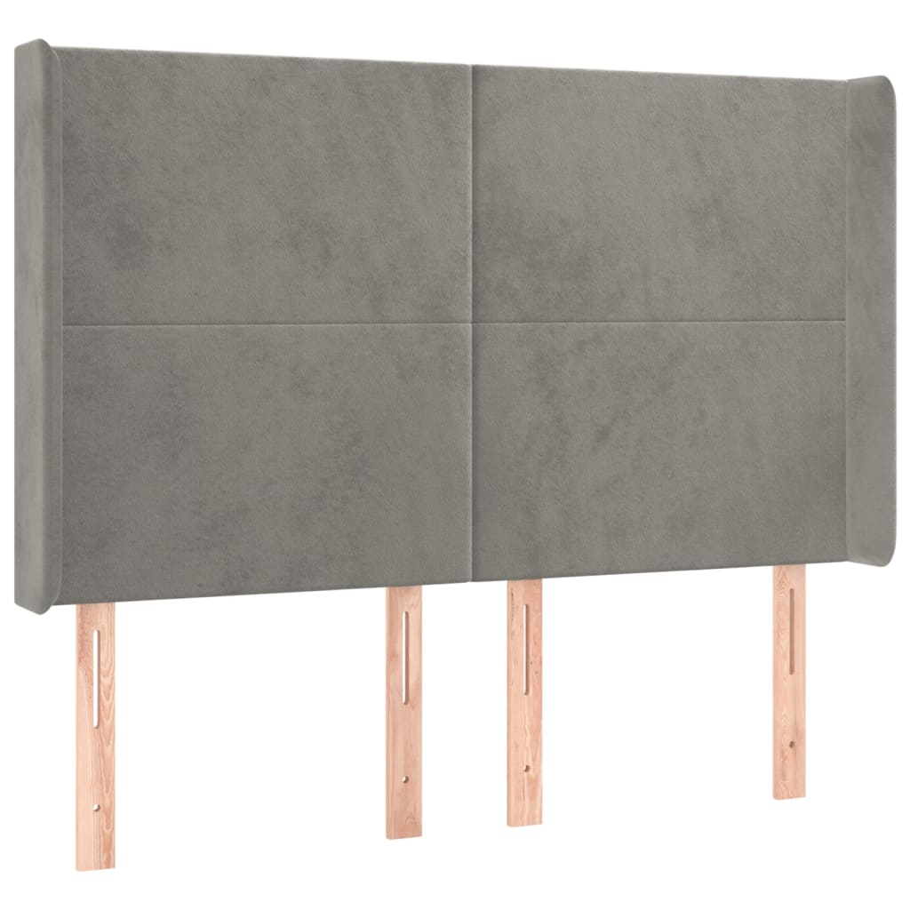 Sommier à lattes de lit matelas et LED Gris clair 140x190 cm - XIOS