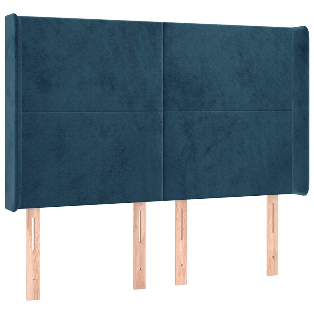 Sommier à lattes de lit matelas et LED Bleu foncé 140x200 cm - XIOS