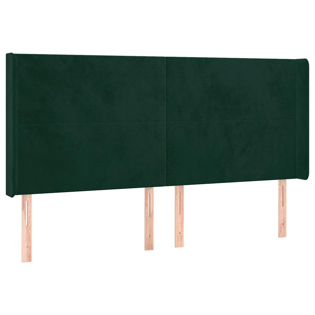 Sommier à lattes de lit matelas et LED Vert foncé 160x200 cm - XIOS