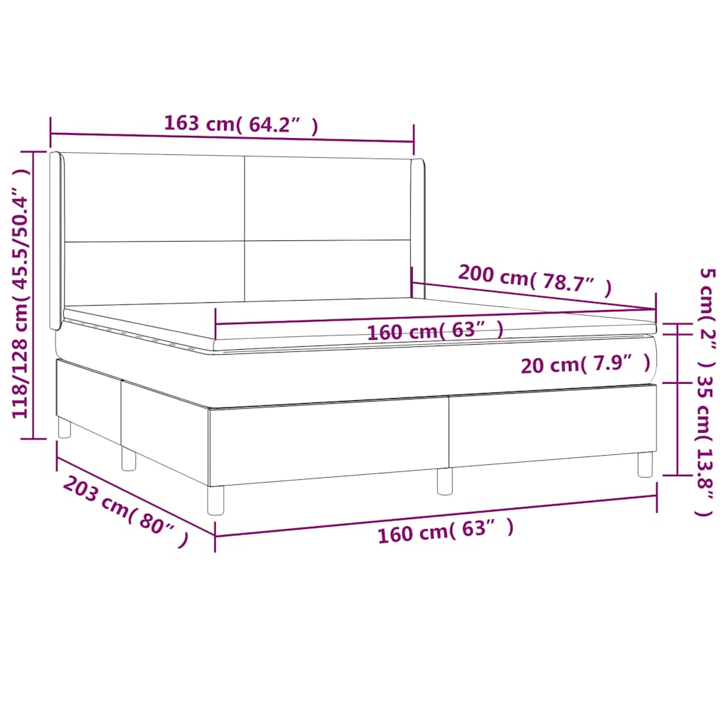 Sommier à lattes de lit matelas et LED Vert foncé 160x200 cm - XIOS