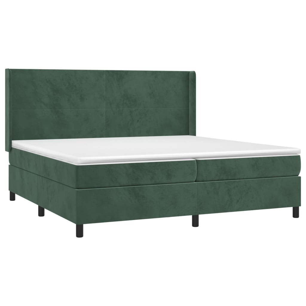 Sommier à lattes de lit matelas et LED Vert foncé 200x200 cm - XIOS