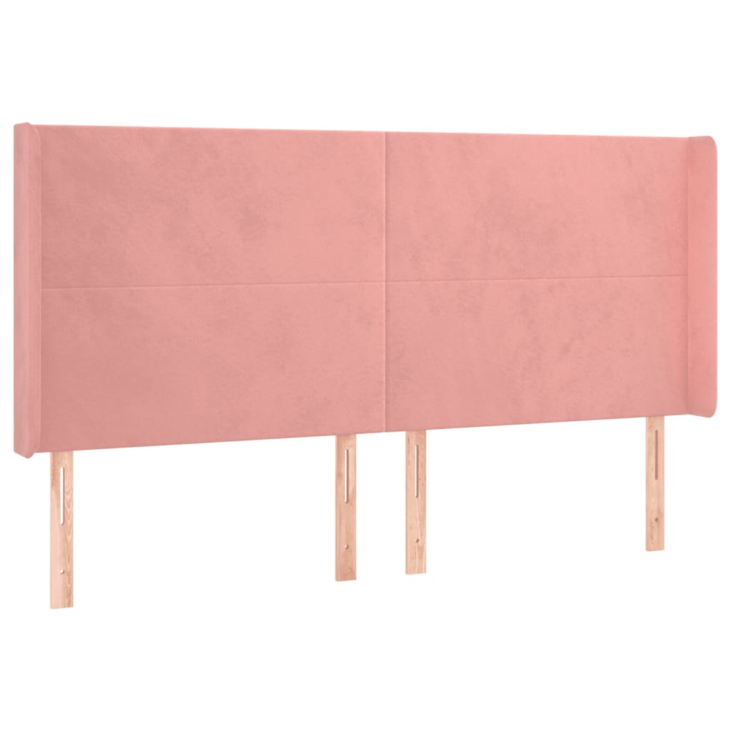 Sommier à lattes de lit matelas et LED Rose 200x200 cm Velours - XIOS