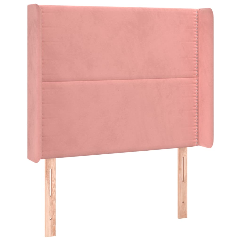 Sommier à lattes de lit matelas et LED Rose 90x200 cm Velours - XIOS