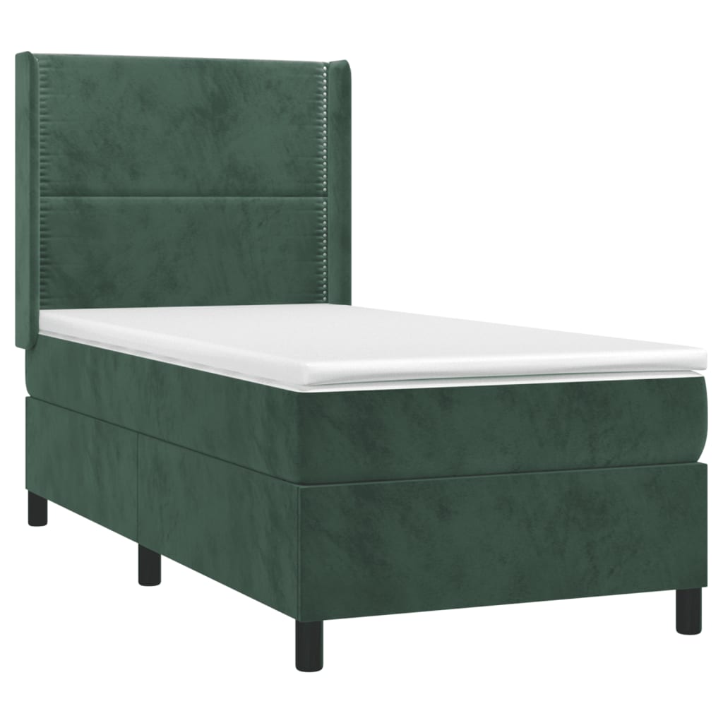 Sommier à lattes de lit matelas et LED Vert foncé 100x200 cm - XIOS