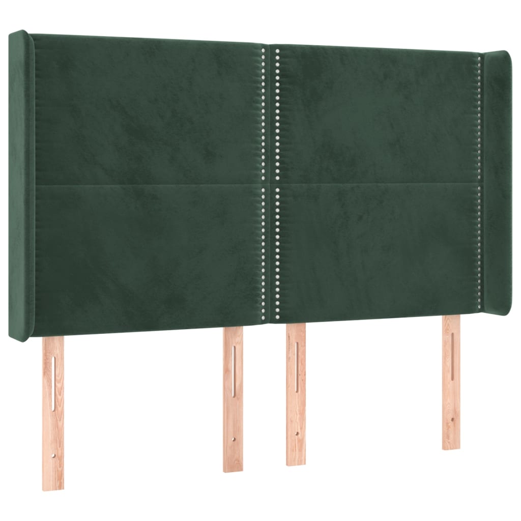 Sommier à lattes de lit matelas et LED Vert foncé 140x200 cm - XIOS