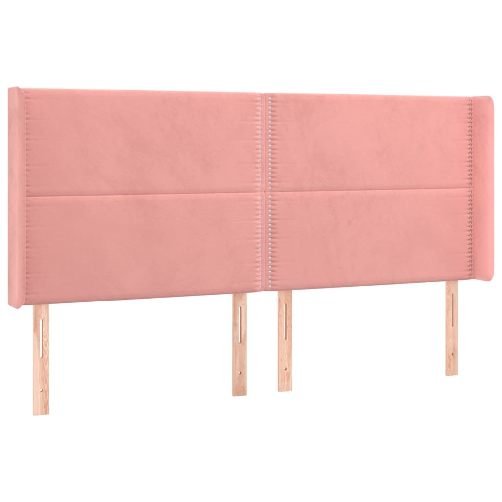 Sommier à lattes de lit matelas et LED Rose 180x200 cm Velours - XIOS
