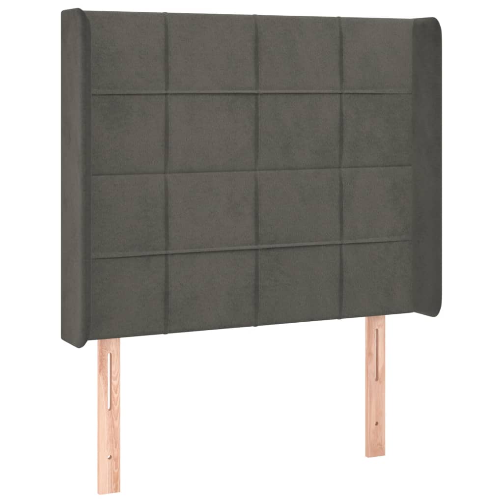Sommier à lattes de lit matelas LED Gris foncé 90x190cm Velours - XIOS
