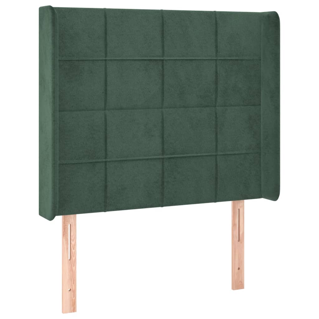 Sommier à lattes de lit matelas LED Vert foncé 90x190cm Velours - XIOS