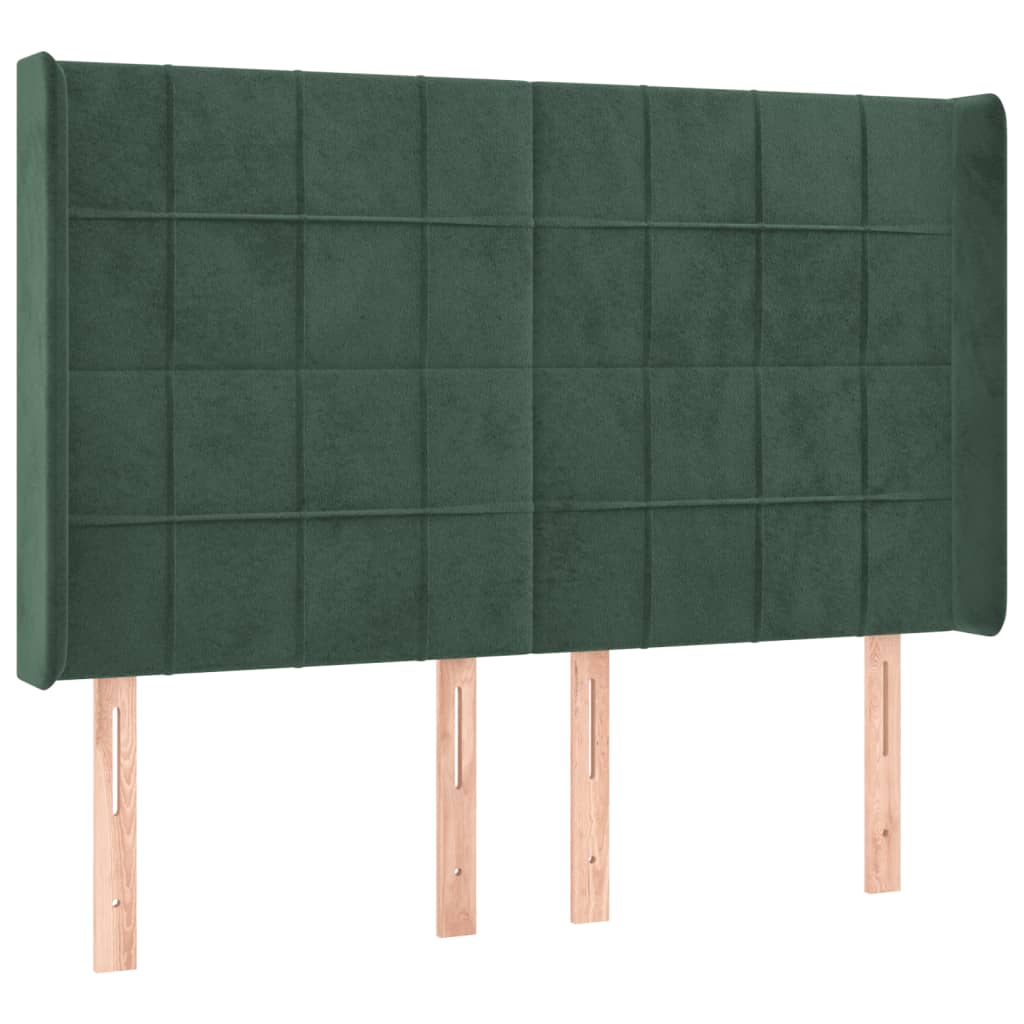 Sommier à lattes de lit matelas et LED Vert foncé 140x190 cm - XIOS