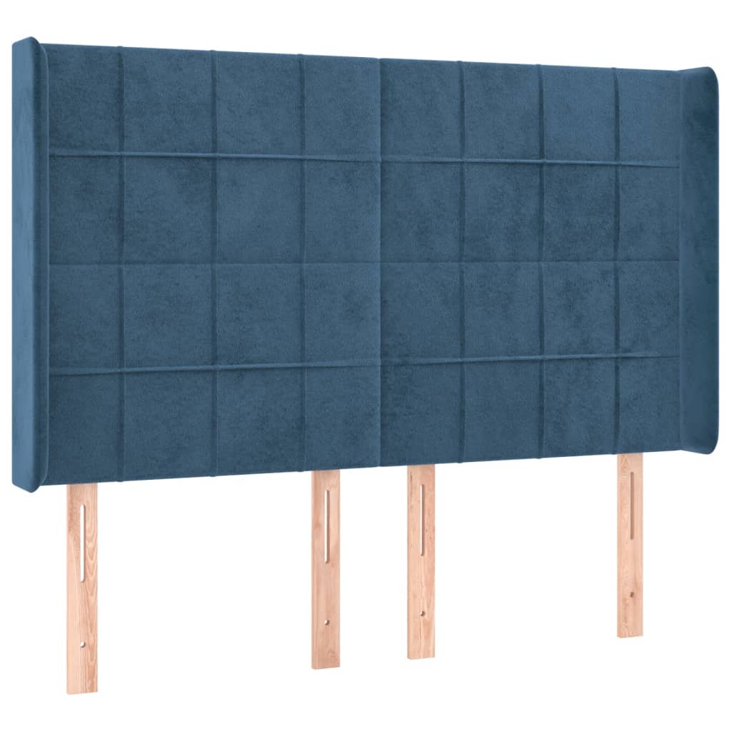 Sommier à lattes de lit matelas et LED Bleu foncé 140x190 cm - XIOS