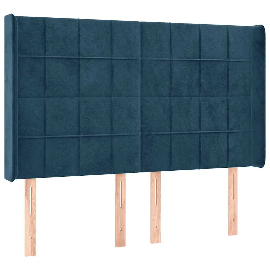 Sommier à lattes de lit matelas et LED Bleu foncé 140x190 cm - XIOS