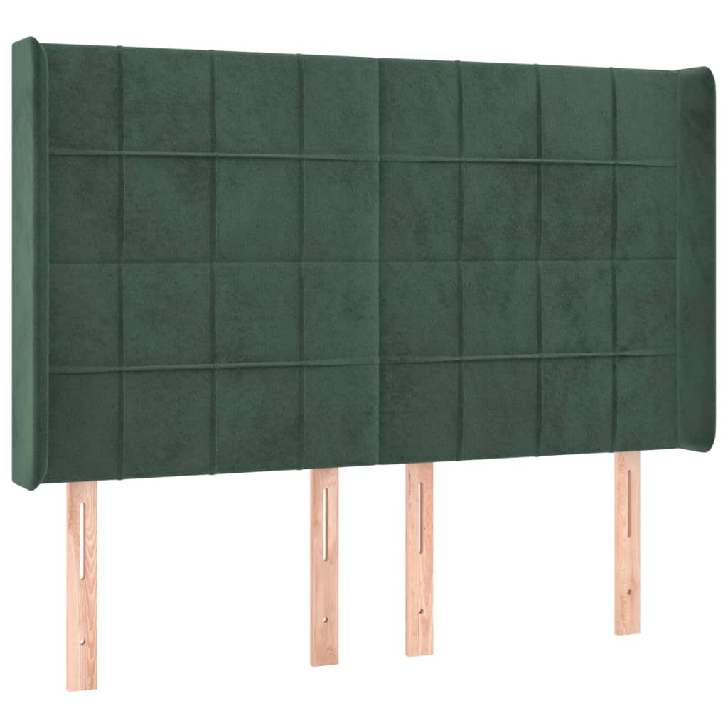 Sommier à lattes de lit matelas et LED Vert foncé 140x200 cm - XIOS