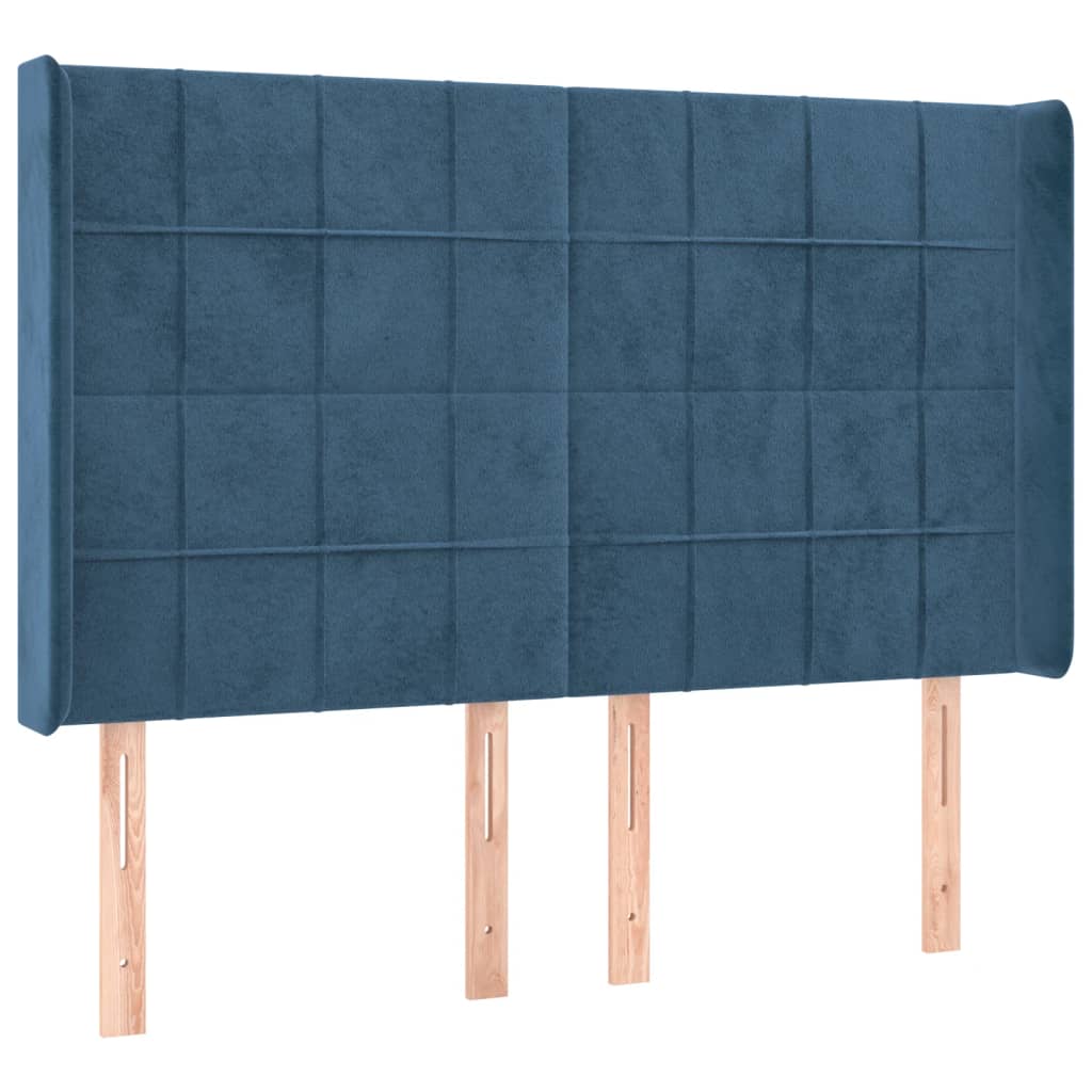 Sommier à lattes de lit matelas et LED Bleu foncé 140x200 cm - XIOS