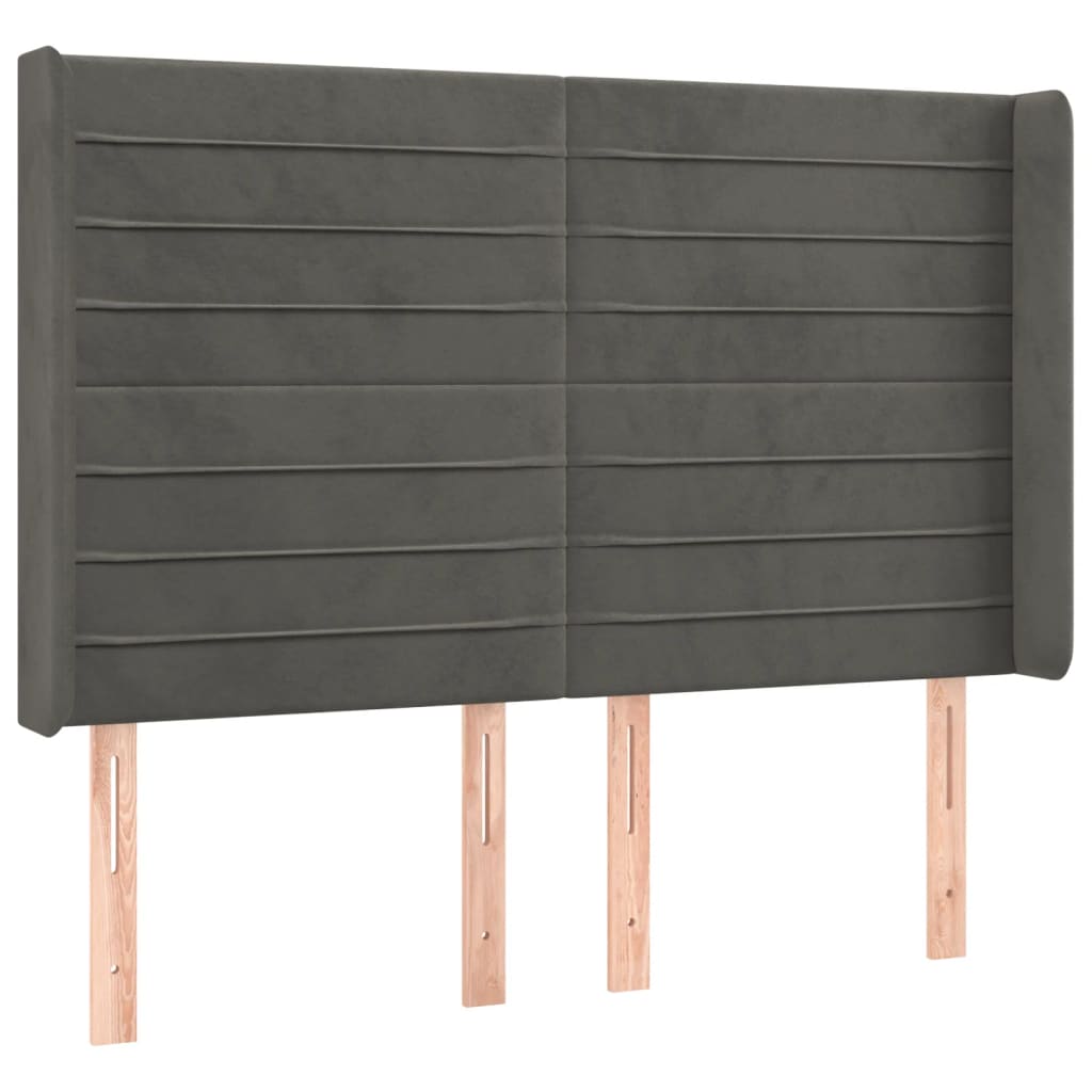 Sommier à lattes de lit matelas et LED Gris foncé 140x190 cm - XIOS