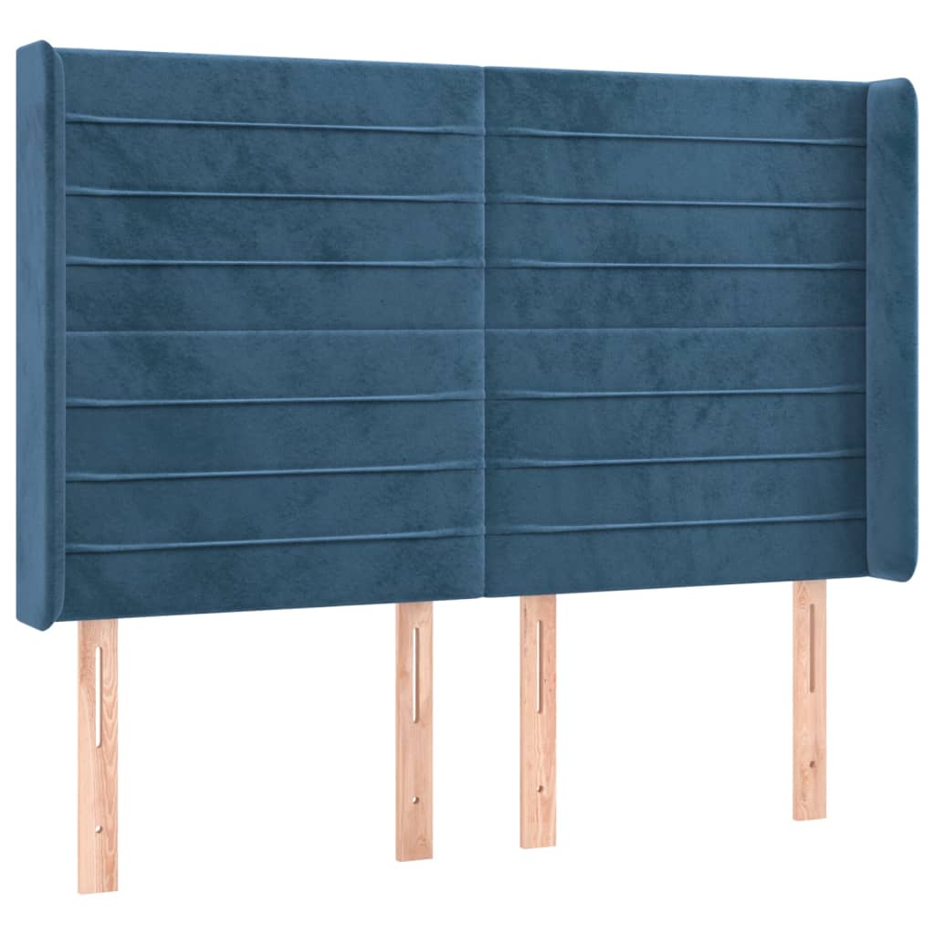 Sommier à lattes de lit matelas et LED Bleu foncé 140x190 cm - XIOS