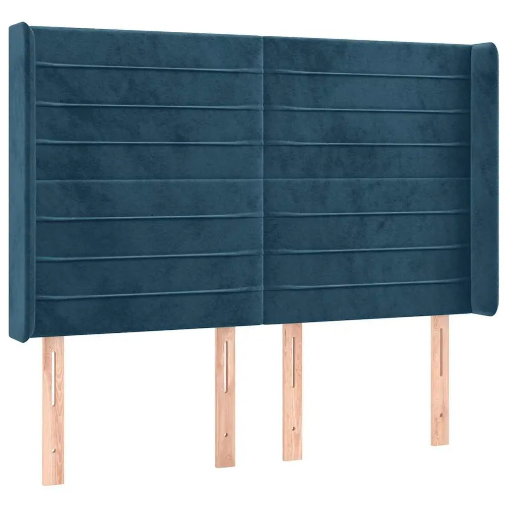 Sommier à lattes de lit matelas et LED Bleu foncé 140x190 cm - XIOS