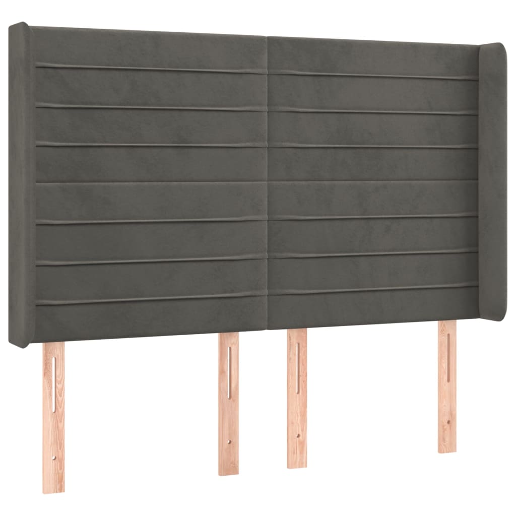 Sommier à lattes de lit matelas et LED Gris foncé 140x200 cm - XIOS