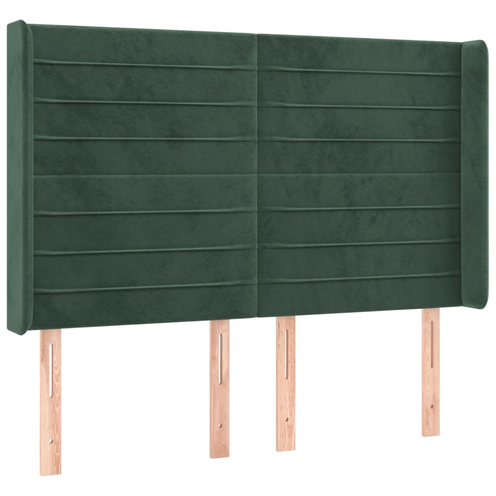 Sommier à lattes de lit matelas et LED Vert foncé 140x200 cm - XIOS