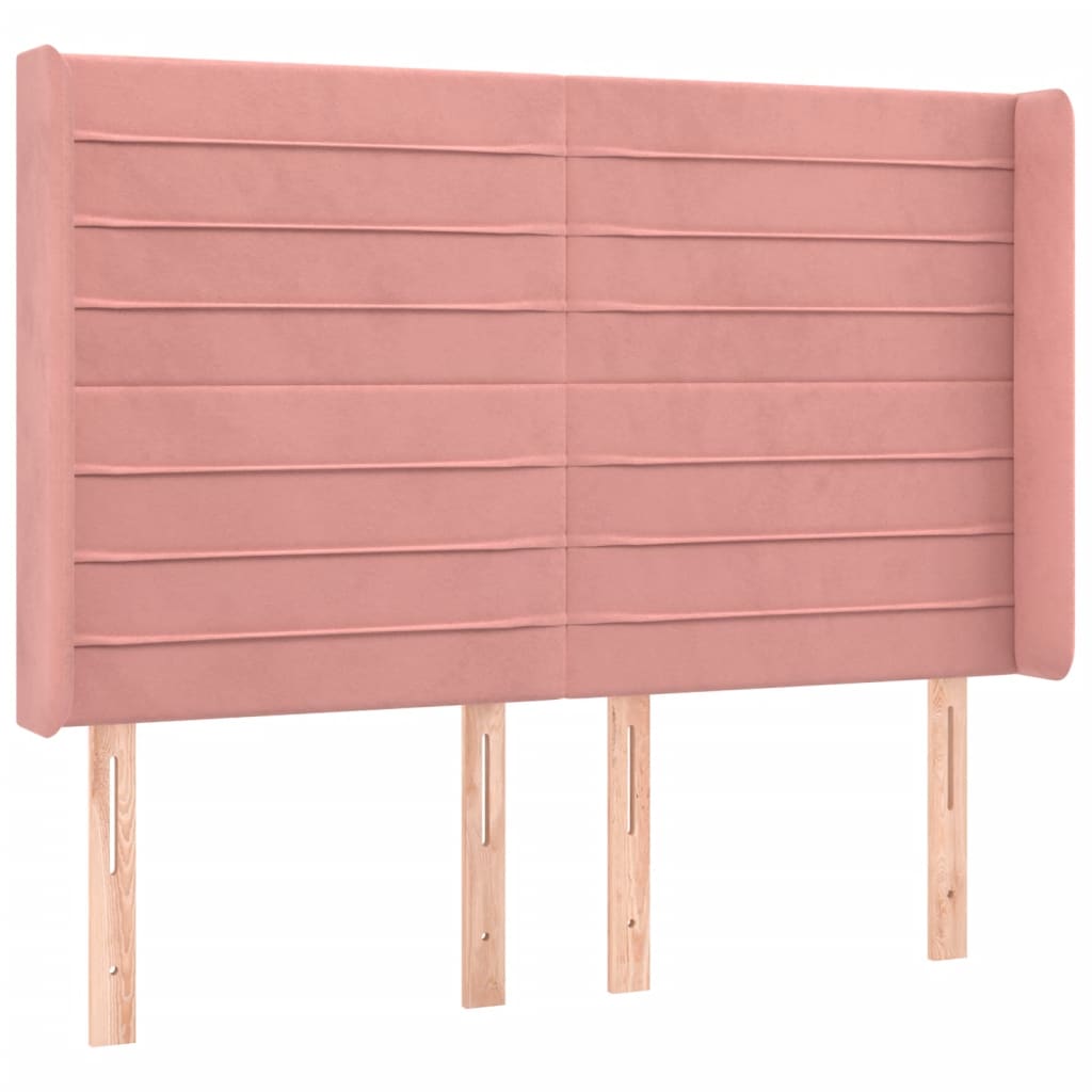 Sommier à lattes de lit matelas et LED Rose 140x200 cm Velours - XIOS