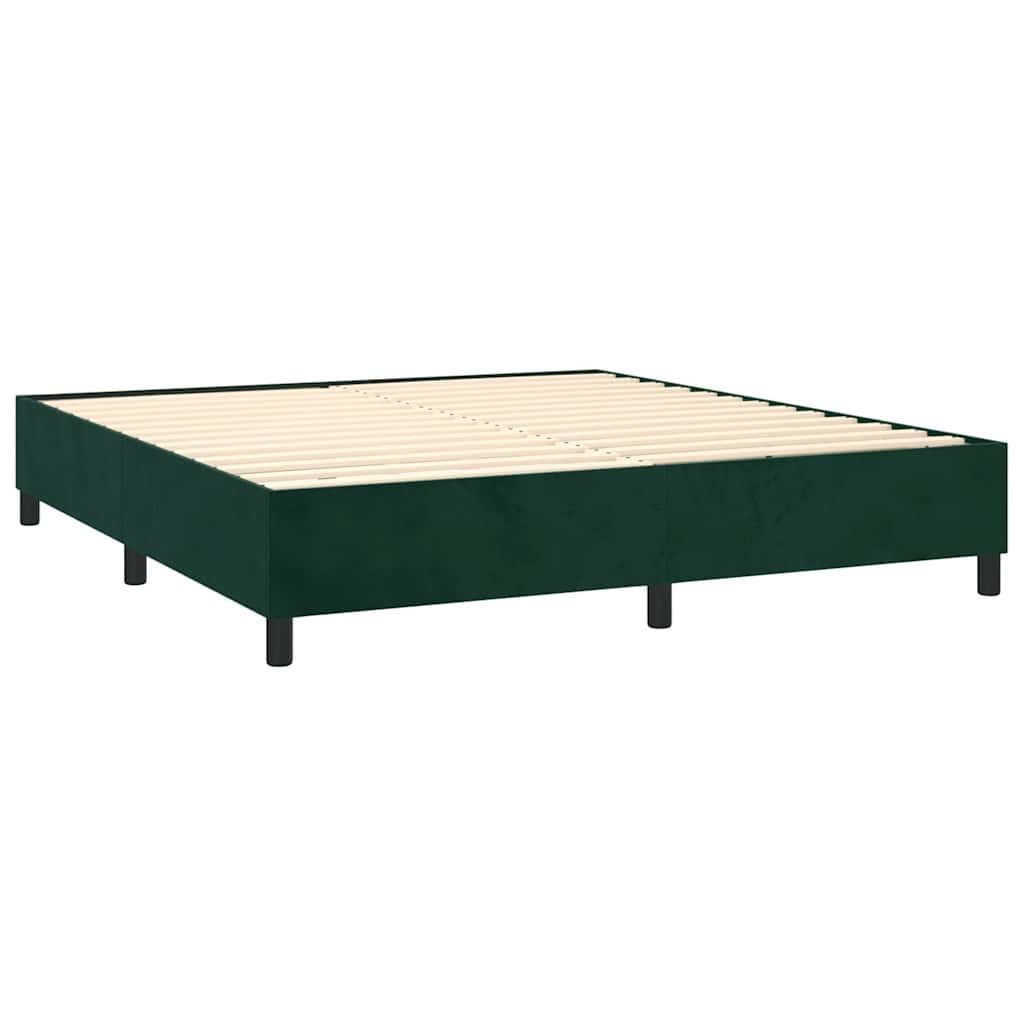 Sommier à lattes de lit matelas et LED Vert foncé 160x200 cm - XIOS