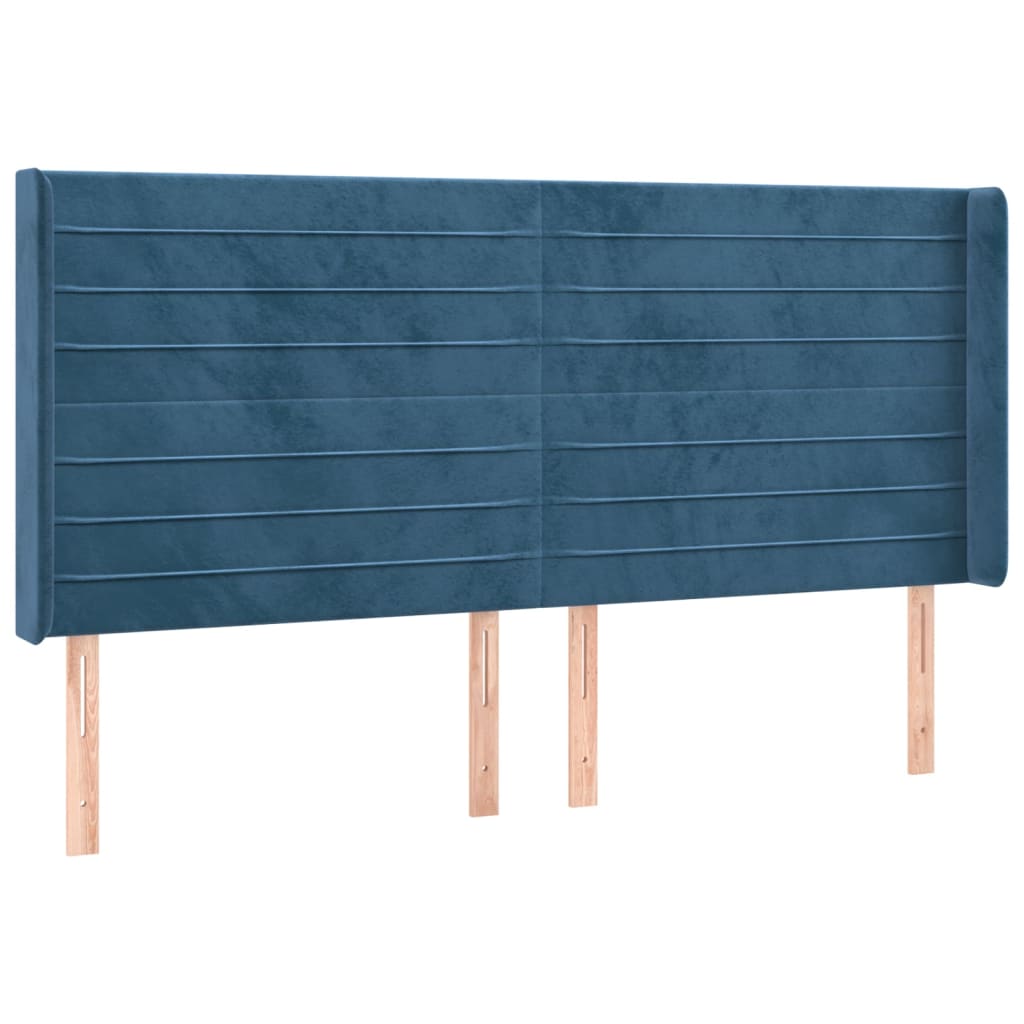 Sommier à lattes de lit matelas et LED Bleu foncé 200x200 cm - XIOS