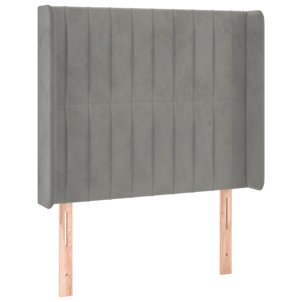 Sommier à lattes de lit matelas LED Gris clair 90x190cm Velours - XIOS