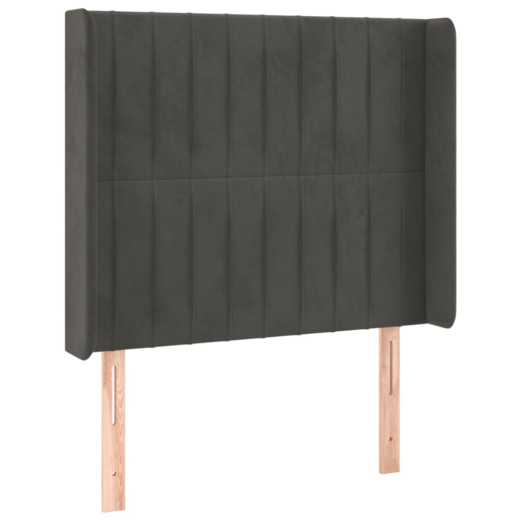 Sommier à lattes de lit matelas LED Gris foncé 90x190cm Velours - XIOS