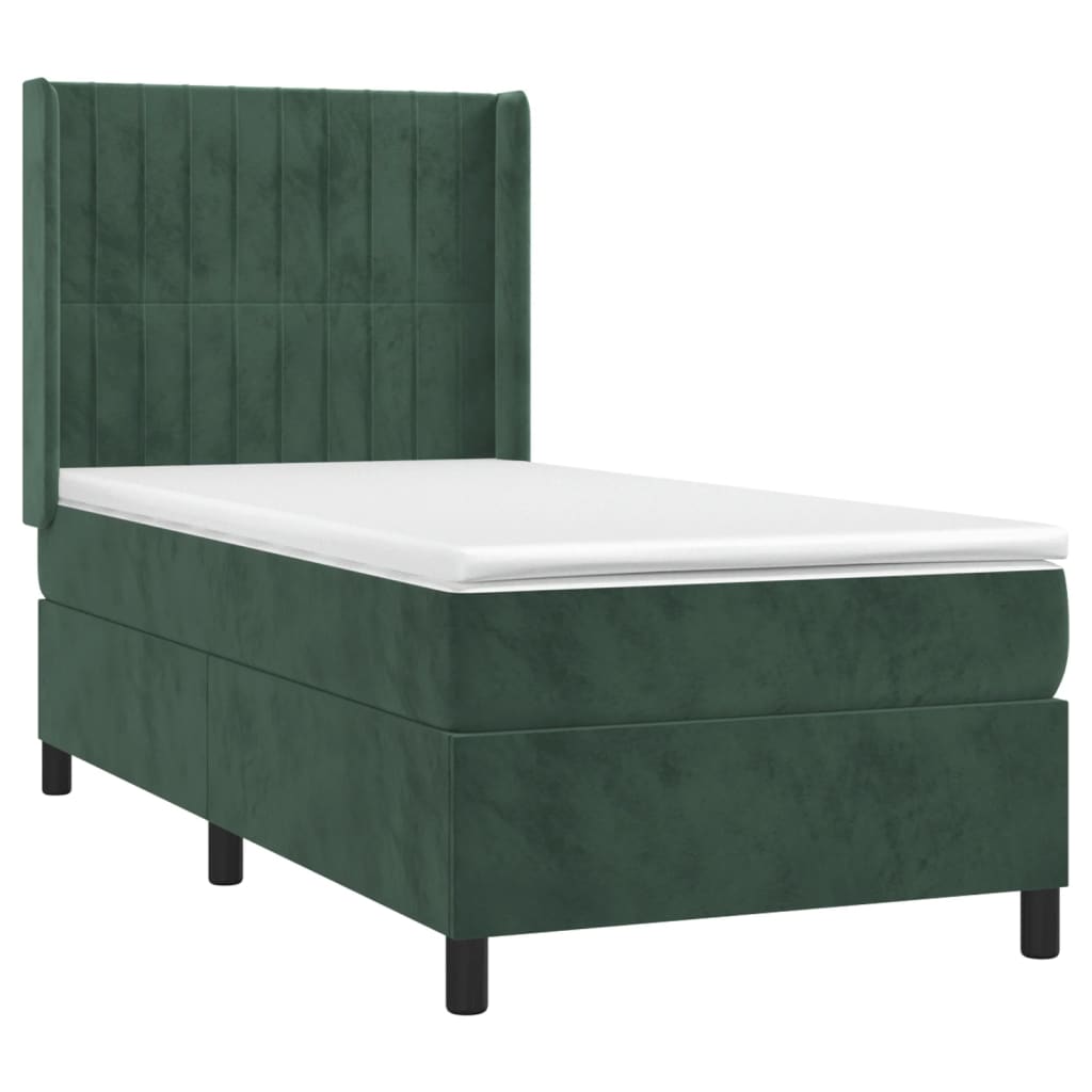 Sommier à lattes de lit matelas et LED Vert foncé 100x200 cm - XIOS