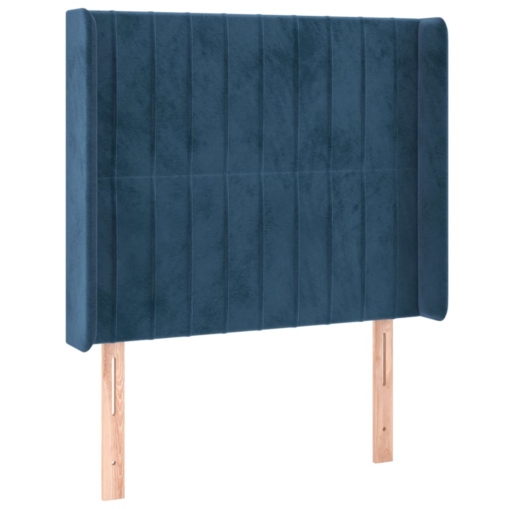 Sommier à lattes de lit matelas et LED Bleu foncé 100x200 cm - XIOS