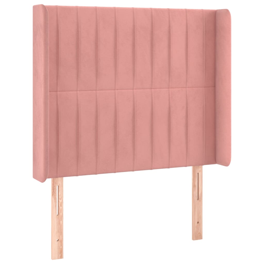 Sommier à lattes de lit matelas et LED Rose 100x200 cm Velours - XIOS