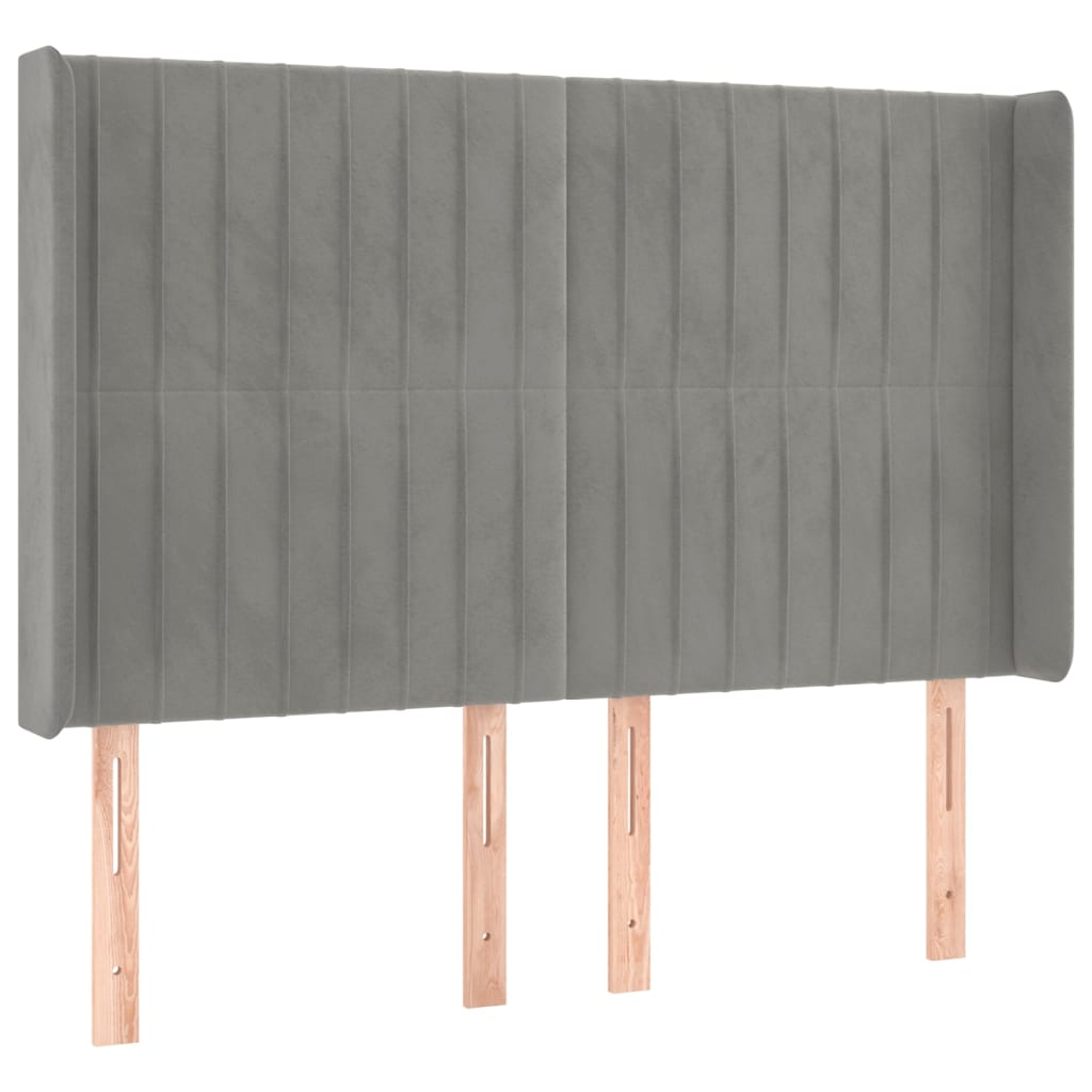 Sommier à lattes de lit matelas et LED Gris clair 140x190 cm - XIOS