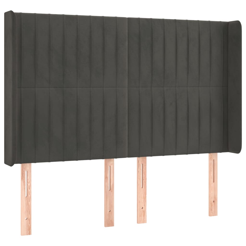Sommier à lattes de lit matelas et LED Gris foncé 140x190 cm - XIOS