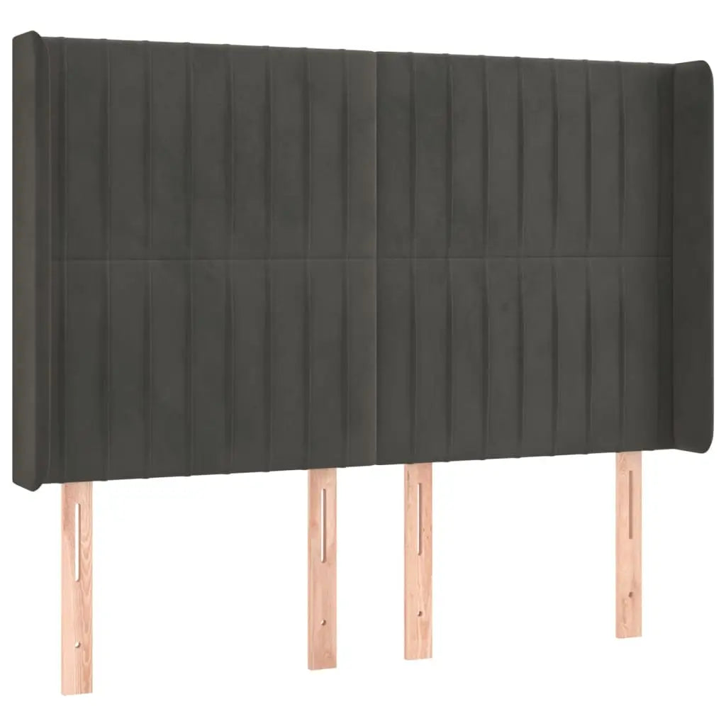 Sommier à lattes de lit matelas et LED Gris foncé 140x190 cm - XIOS