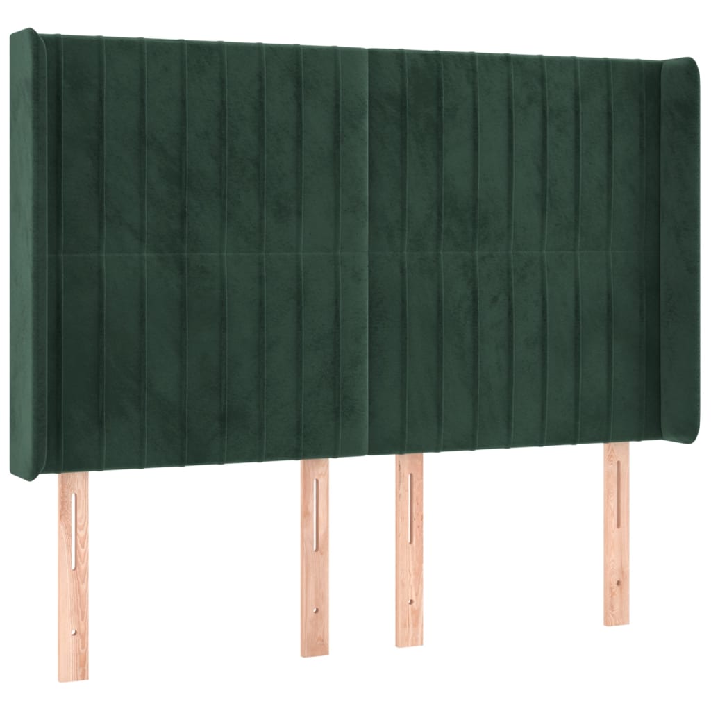 Sommier à lattes de lit matelas et LED Vert foncé 140x200 cm - XIOS