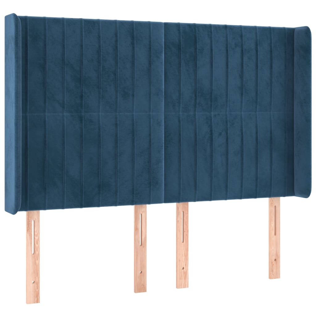Sommier à lattes de lit matelas et LED Bleu foncé 140x200 cm - XIOS