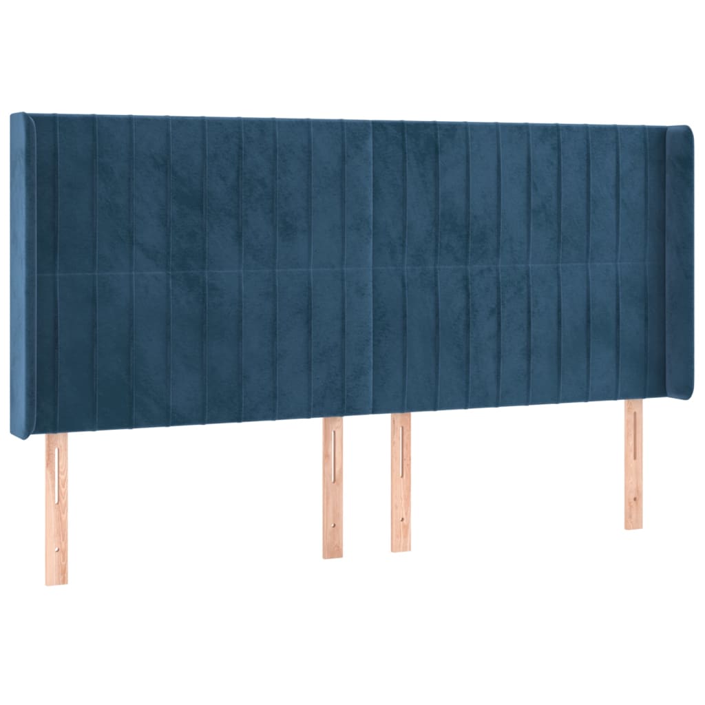 Sommier à lattes de lit matelas et LED Bleu foncé 160x200 cm - XIOS