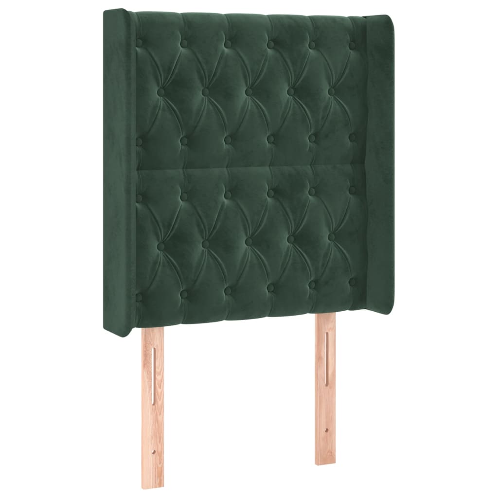 Sommier à lattes de lit matelas LED Vert foncé 80x200cm Velours - XIOS