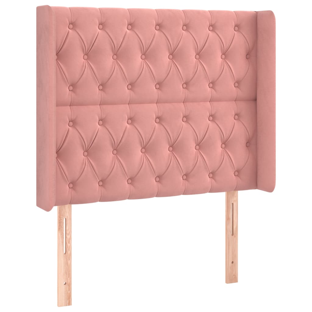 Sommier à lattes de lit matelas et LED Rose 90x190 cm Velours