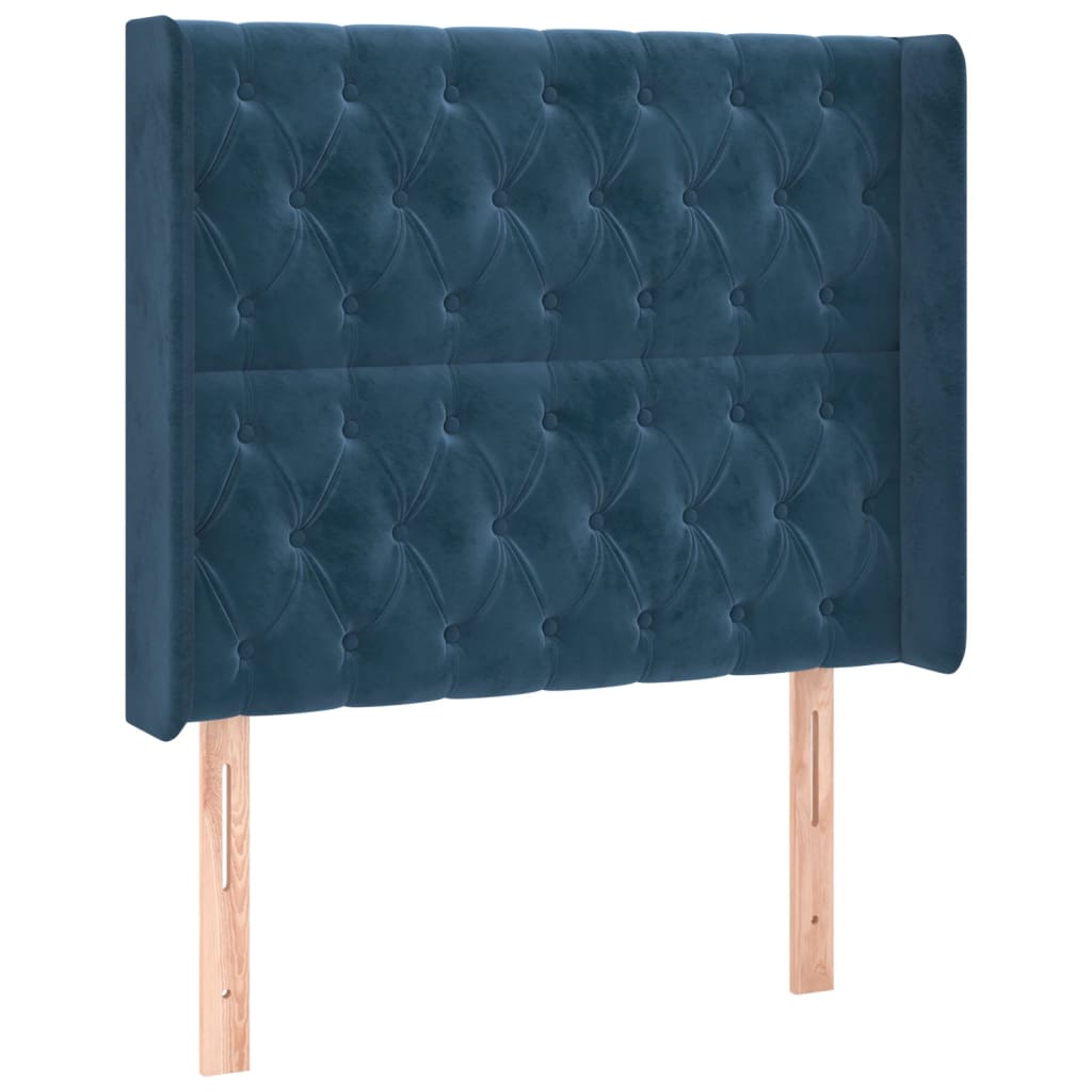 Sommier à lattes de lit matelas LED Bleu foncé 90x200cm Velours - XIOS