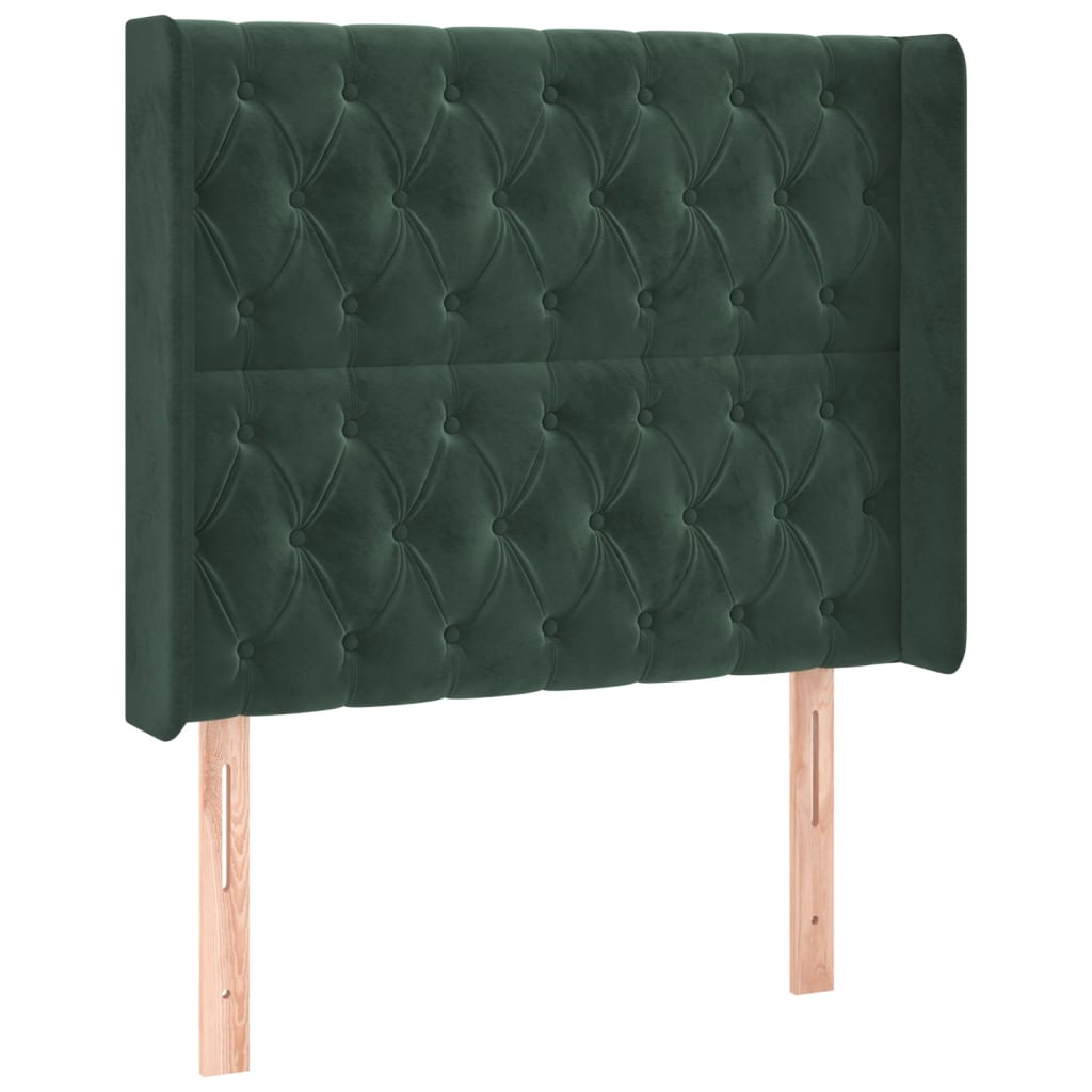 Sommier à lattes de lit matelas et LED Vert foncé 100x200 cm - XIOS