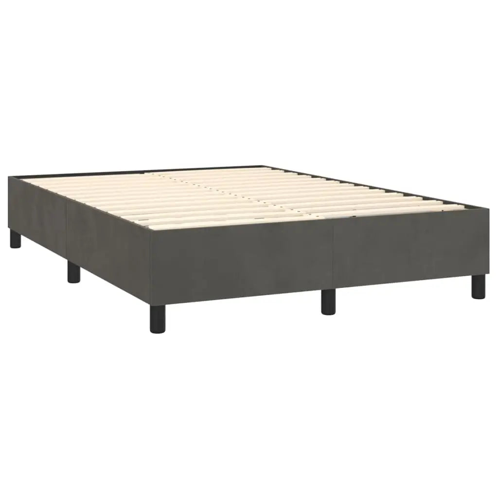 Sommier à lattes de lit matelas et LED Gris foncé 140x190 cm - XIOS
