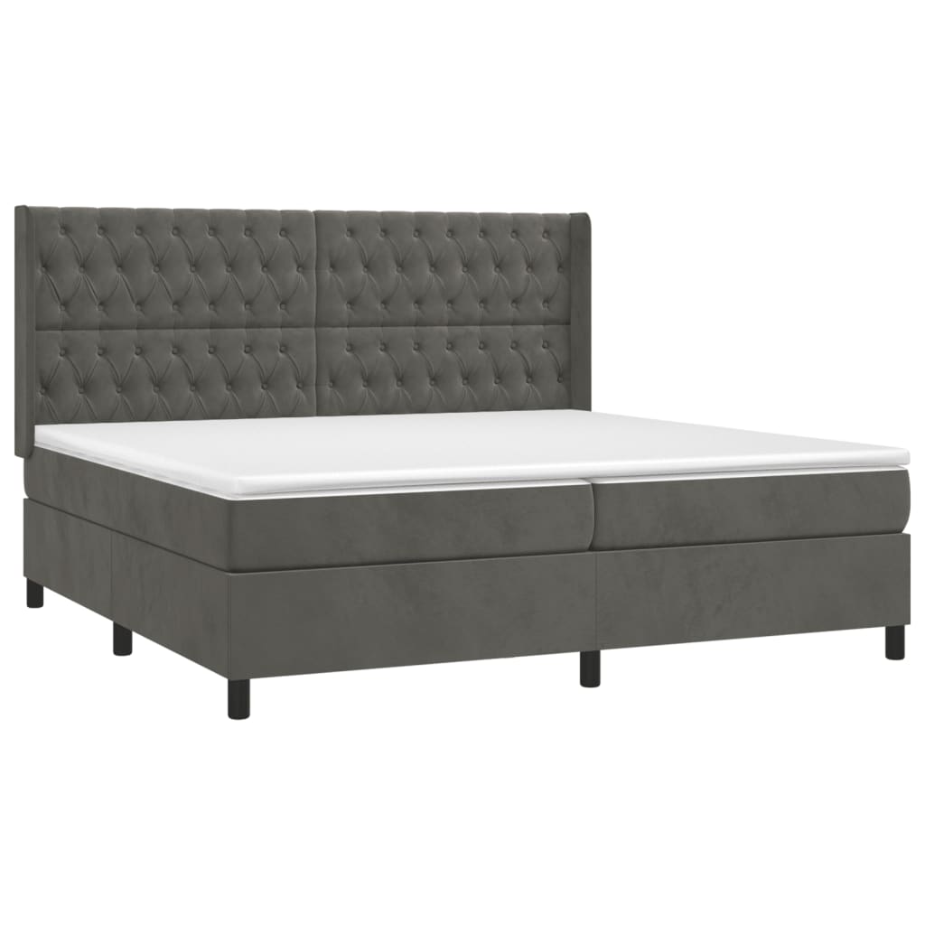 Sommier à lattes de lit matelas et LED Gris foncé 200x200 cm - XIOS