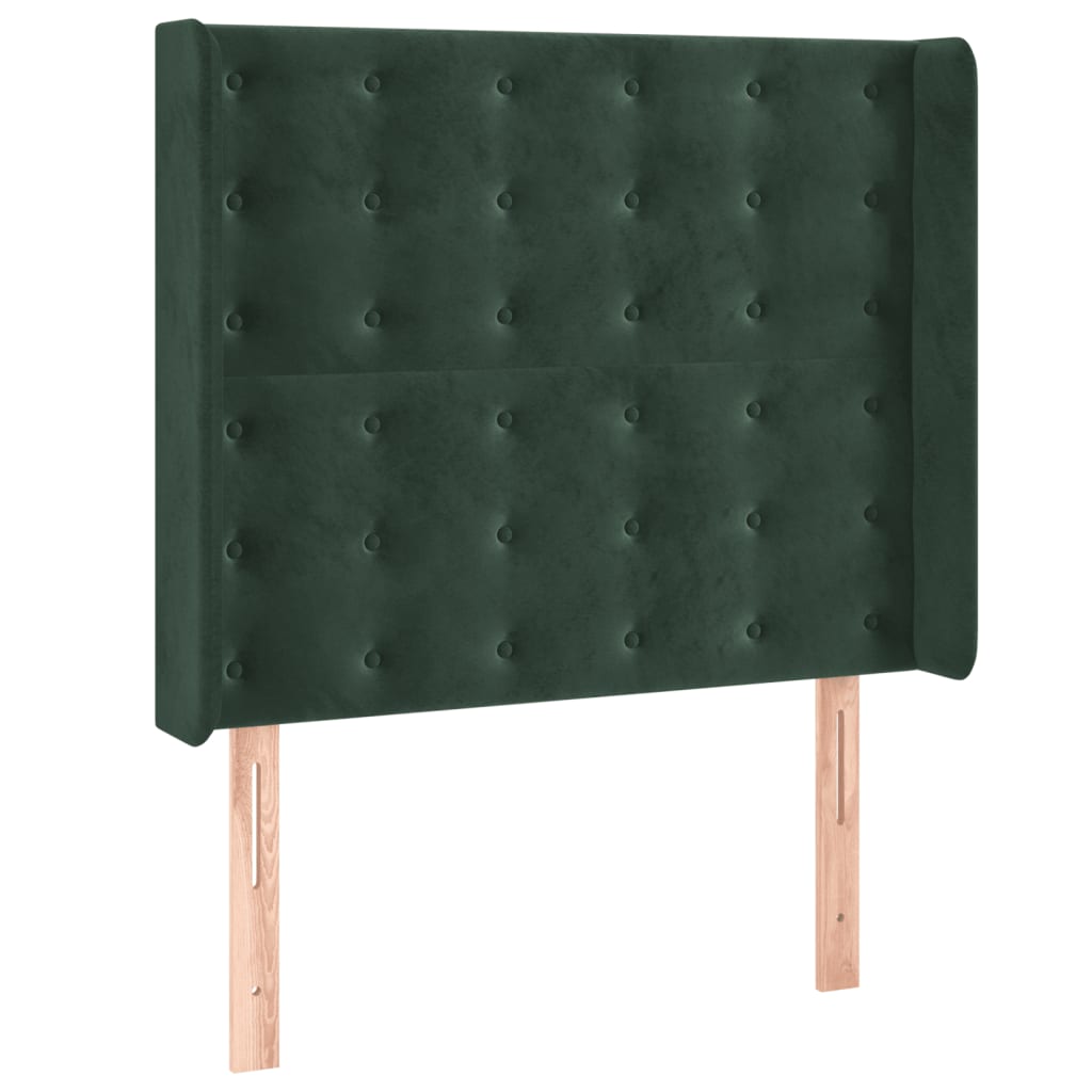 Sommier à lattes de lit matelas LED Vert foncé 80x200cm Velours - XIOS