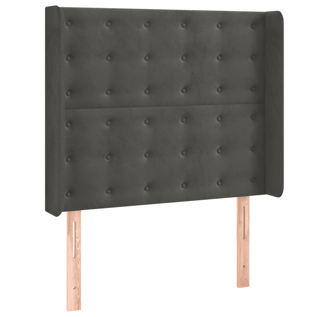 Sommier à lattes de lit matelas LED Gris foncé 90x190cm Velours - XIOS