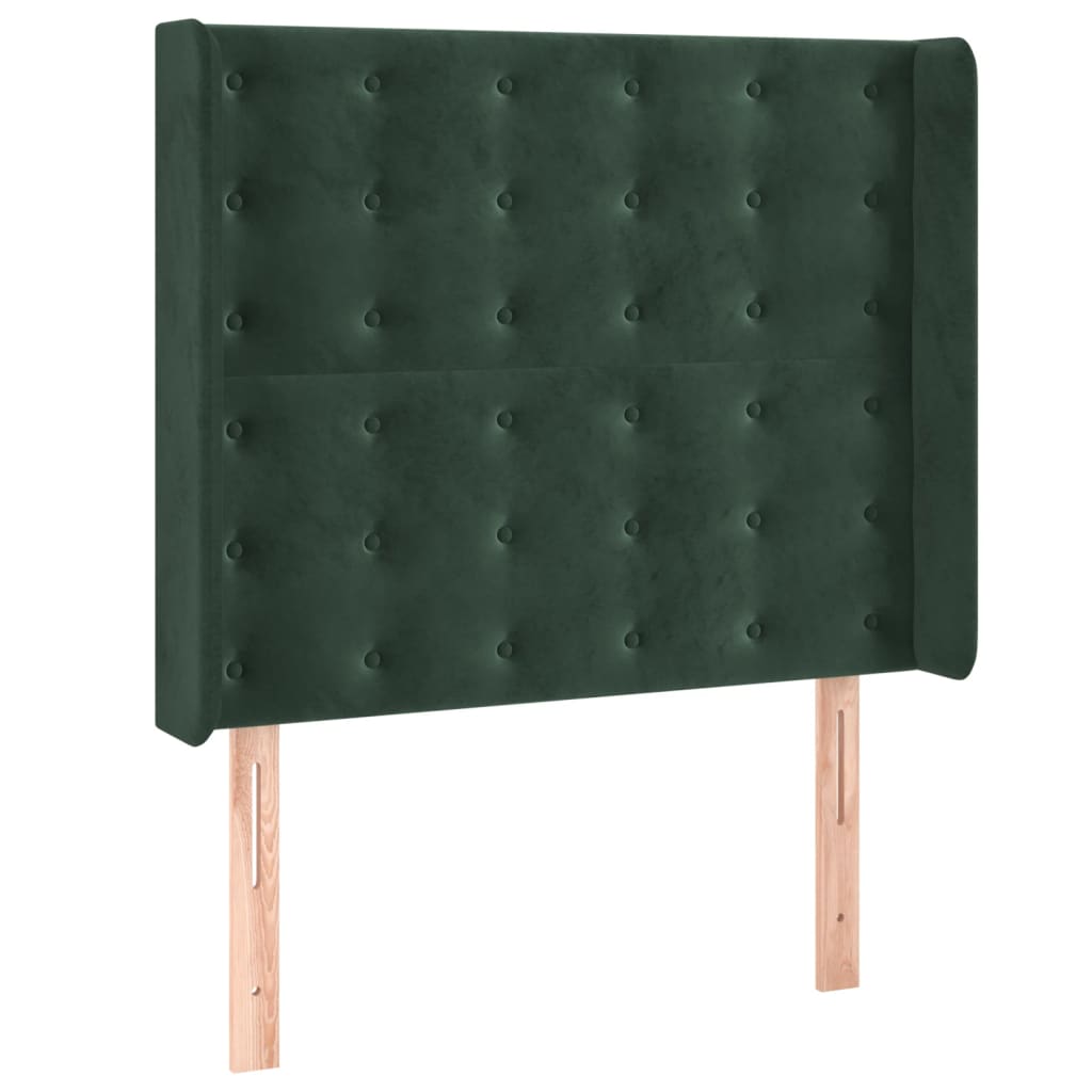 Sommier à lattes de lit matelas LED Vert foncé 90x190cm Velours - XIOS