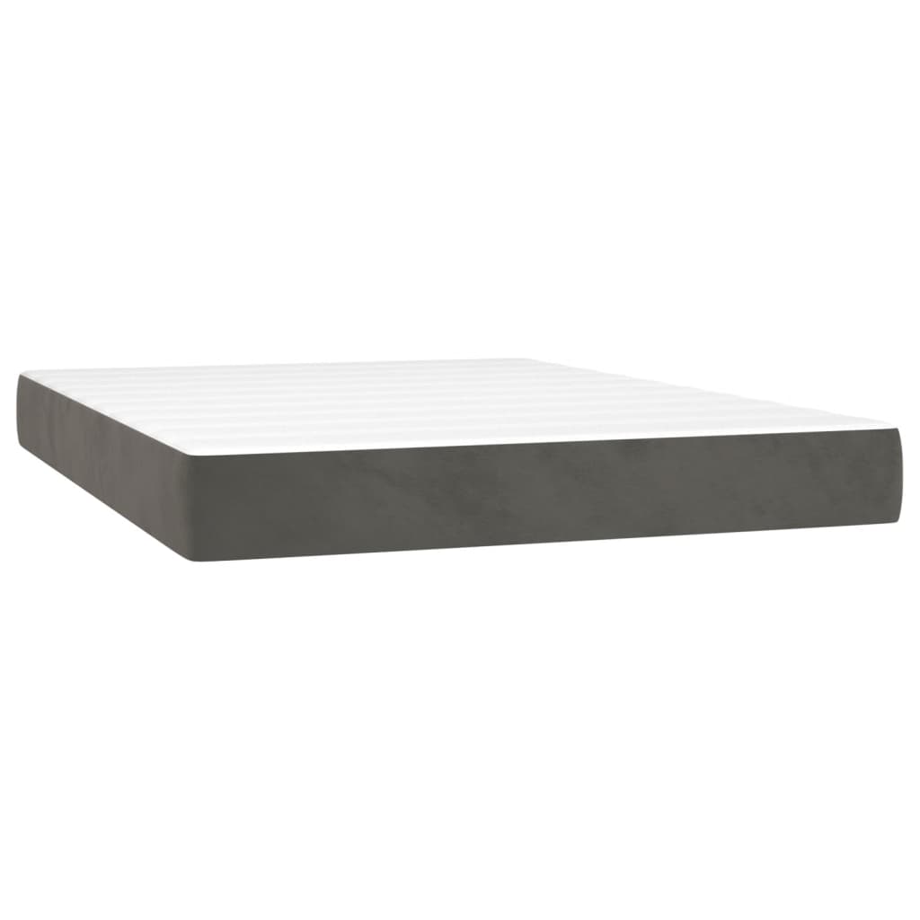 Sommier à lattes de lit matelas et LED Gris foncé 140x190 cm - XIOS