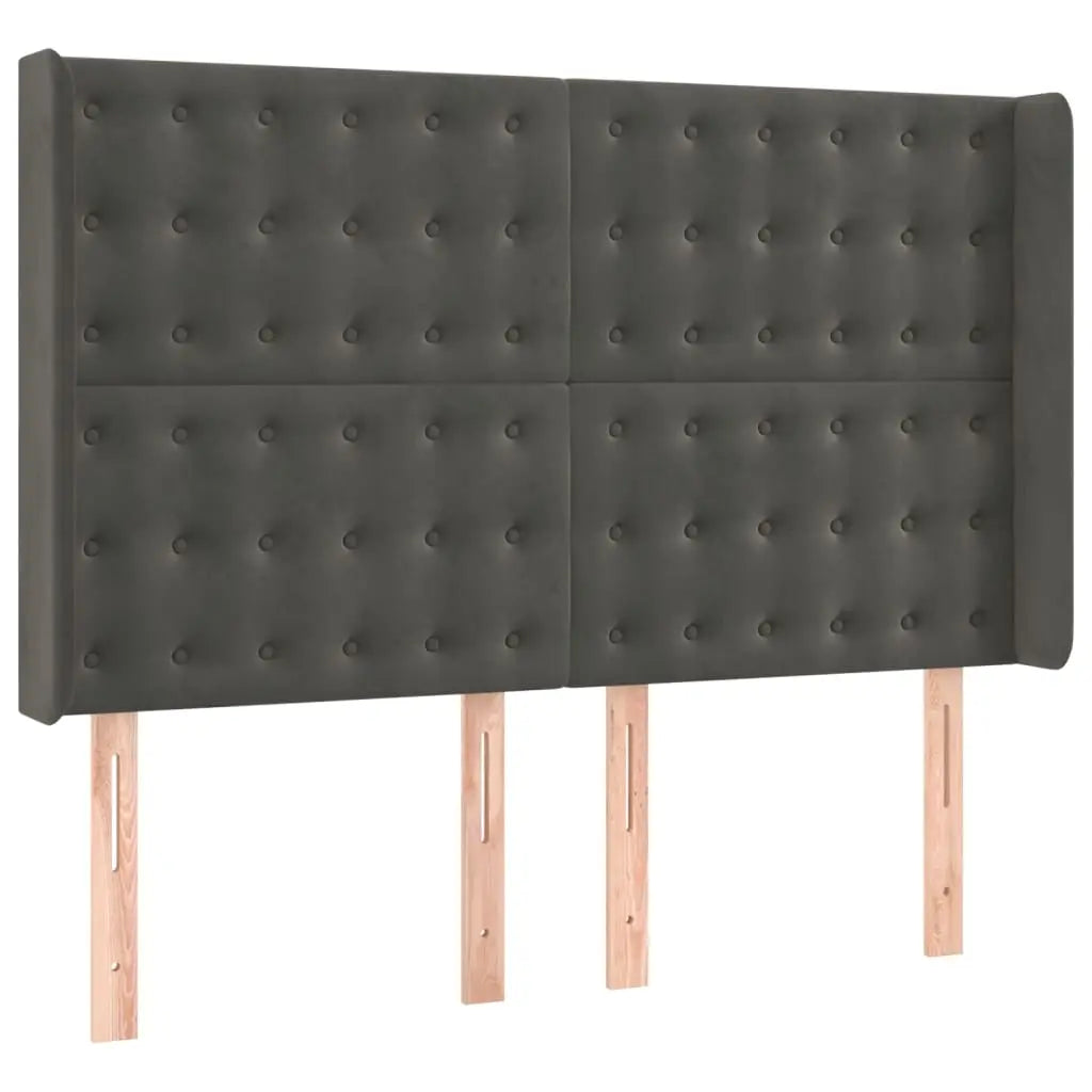 Sommier à lattes de lit matelas et LED Gris foncé 140x190 cm - XIOS